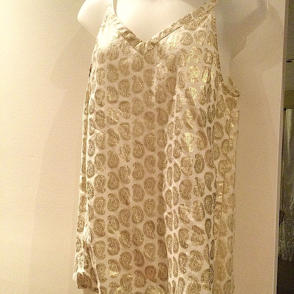 Camisole - Metallic, Golden Paisley